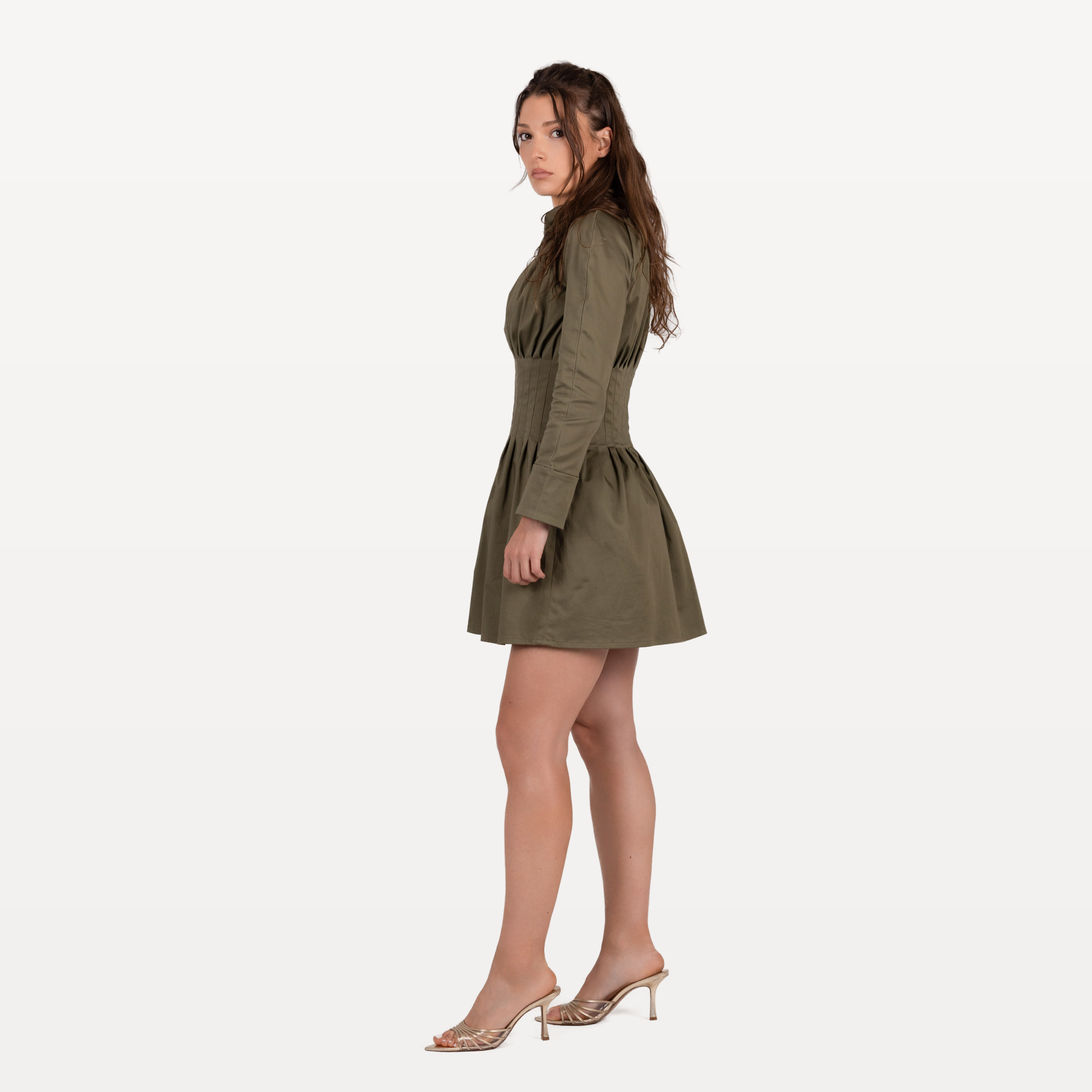 Robe Almaty kaki - profil gauche
