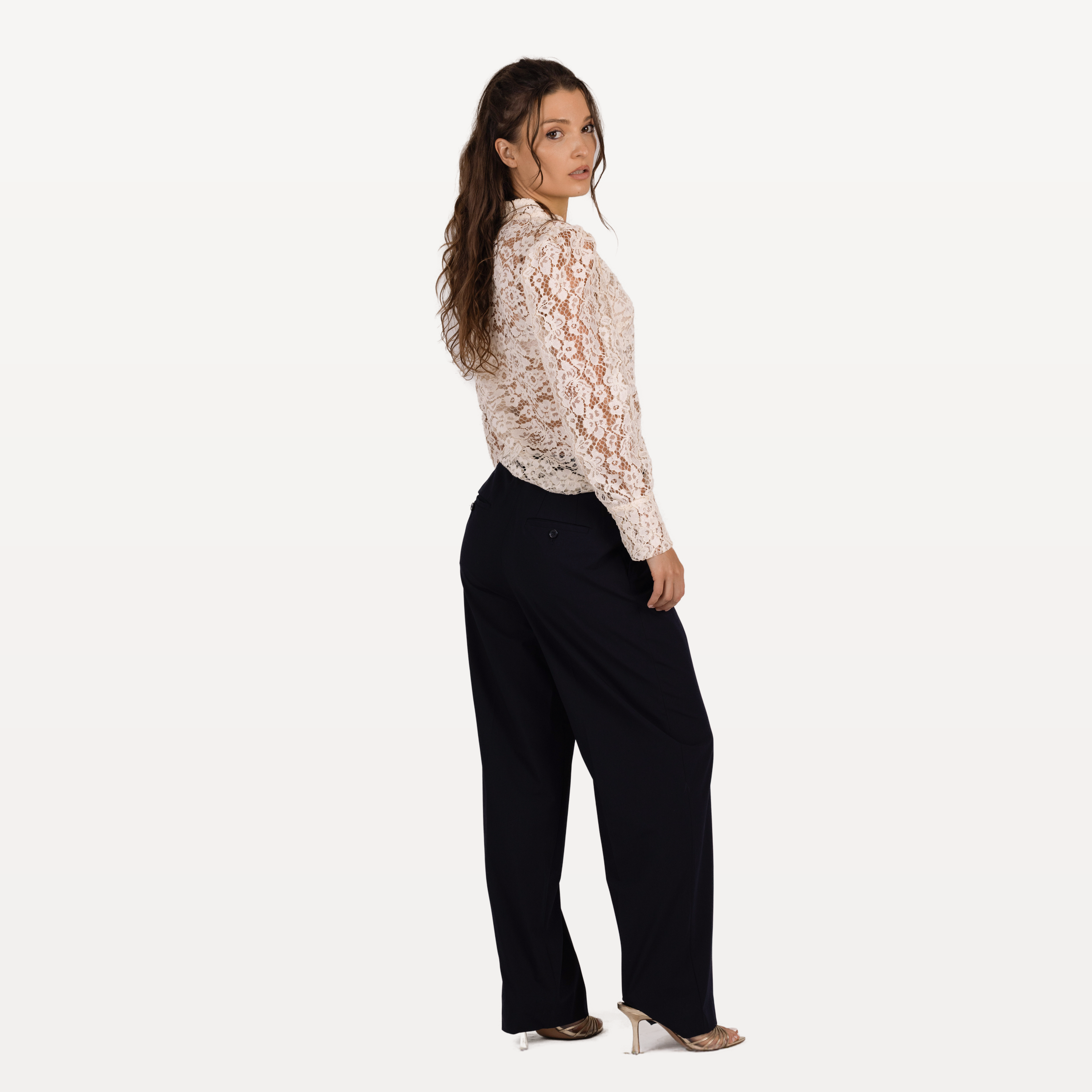 Chemisier Fergana écru - look pantalon 2 - dos