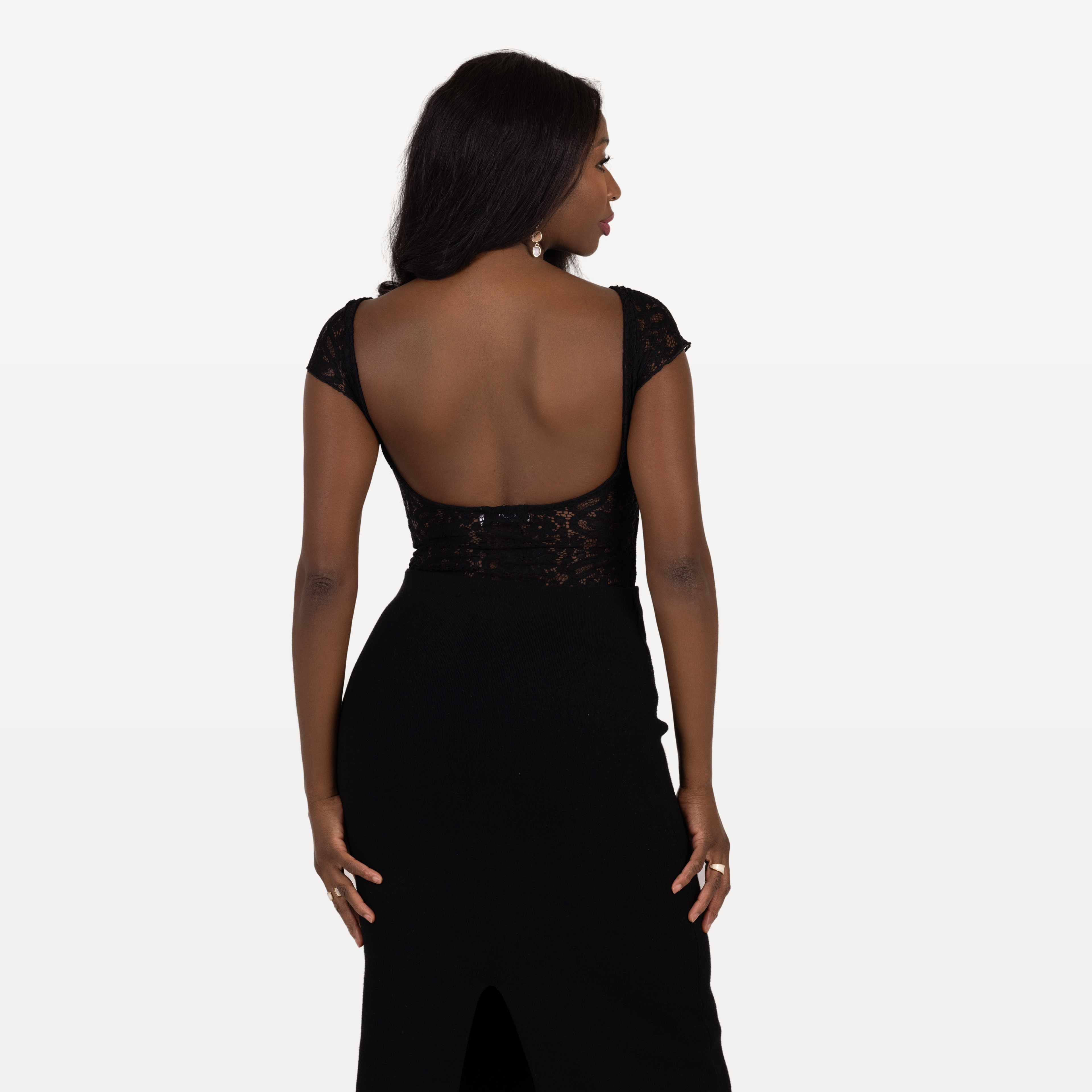 Body noir dentelle - dos detail