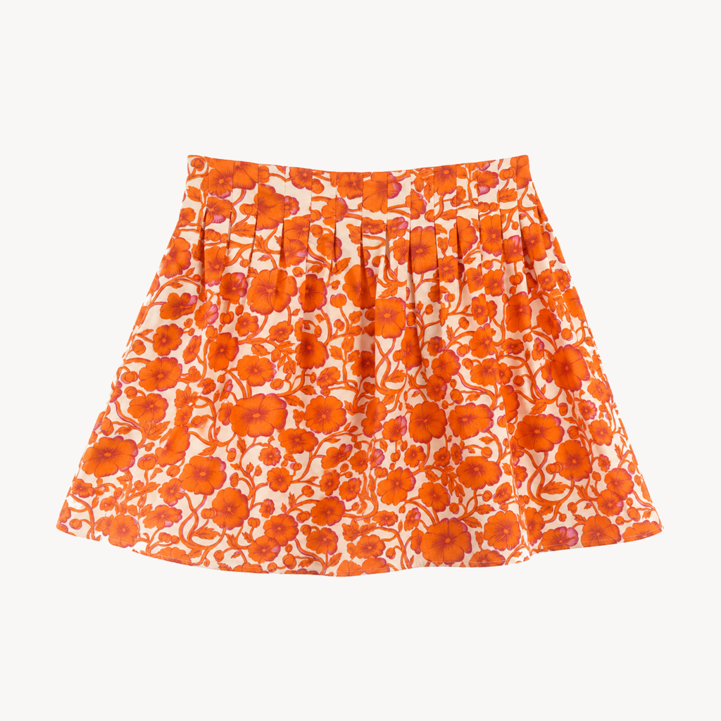 Falda Nara estampado flores naranjas