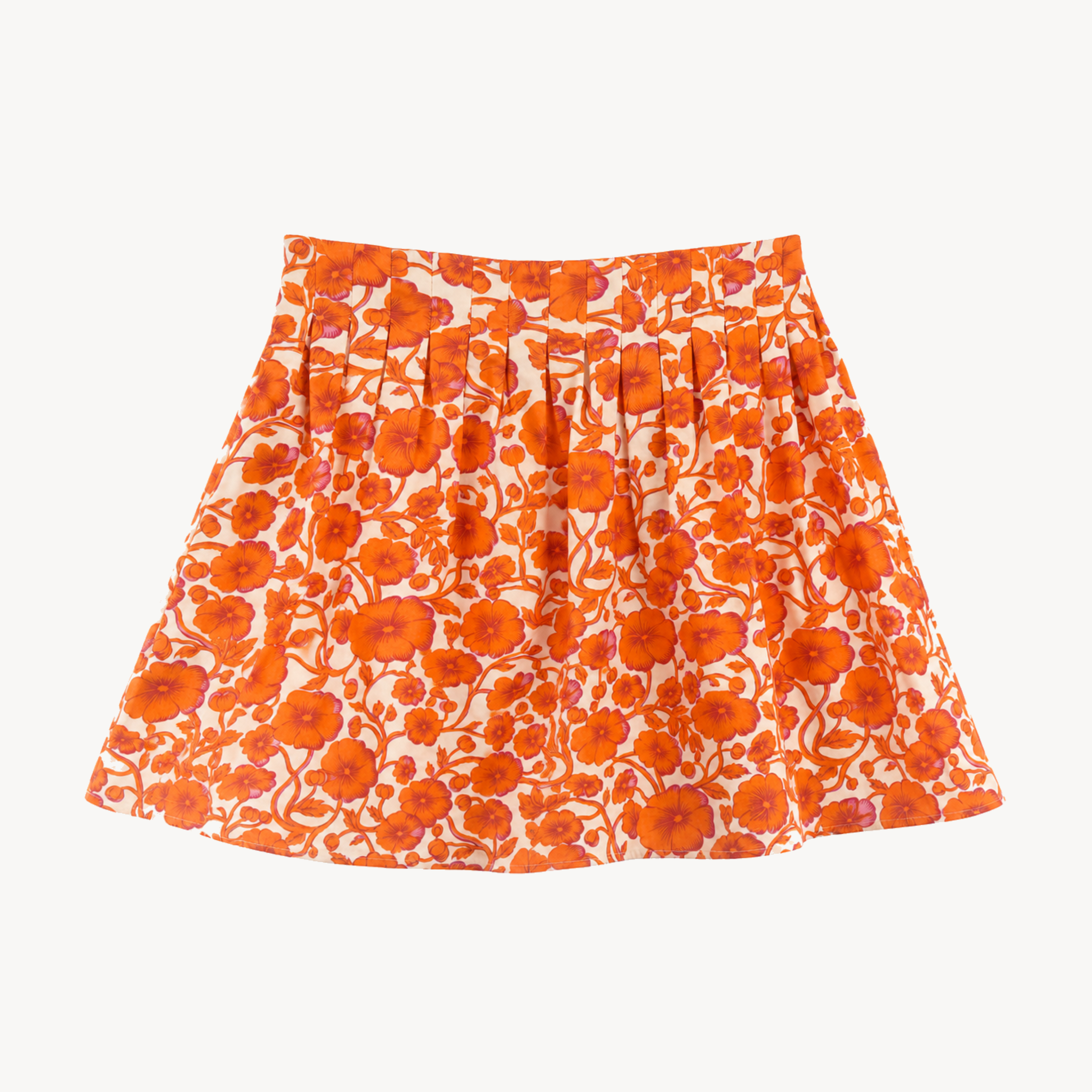 Falda Nara estampado flores naranjas
