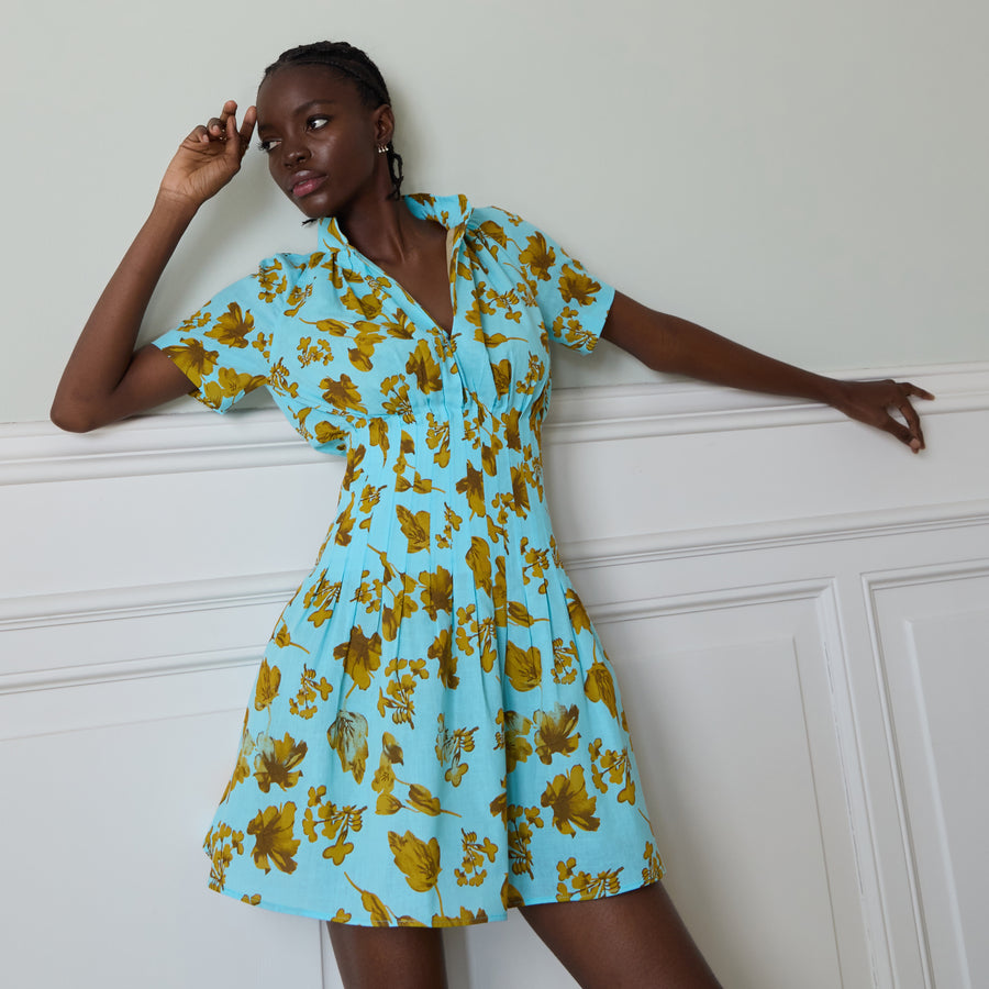 Robe ALMATY Summer Turquoise Floral – KÔYÉ