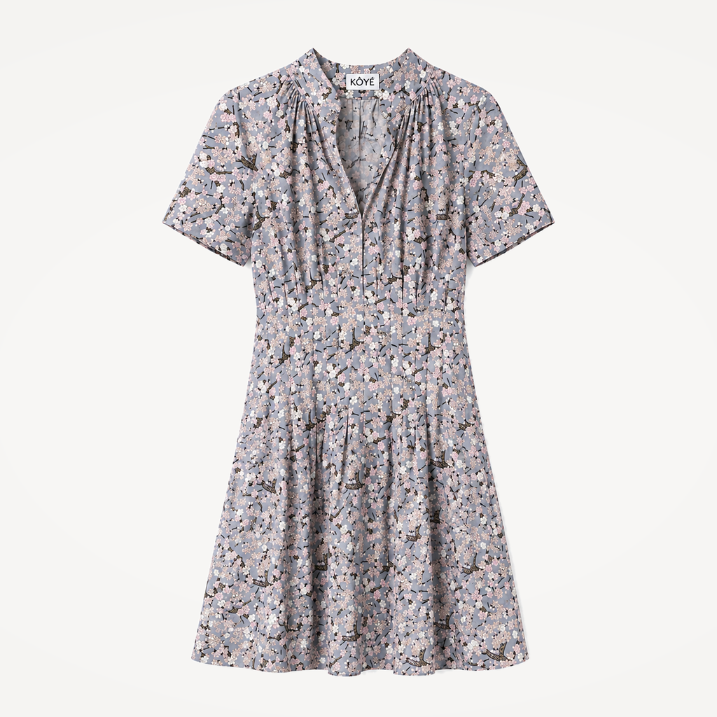 Robe Almaty Summer gris rose floral