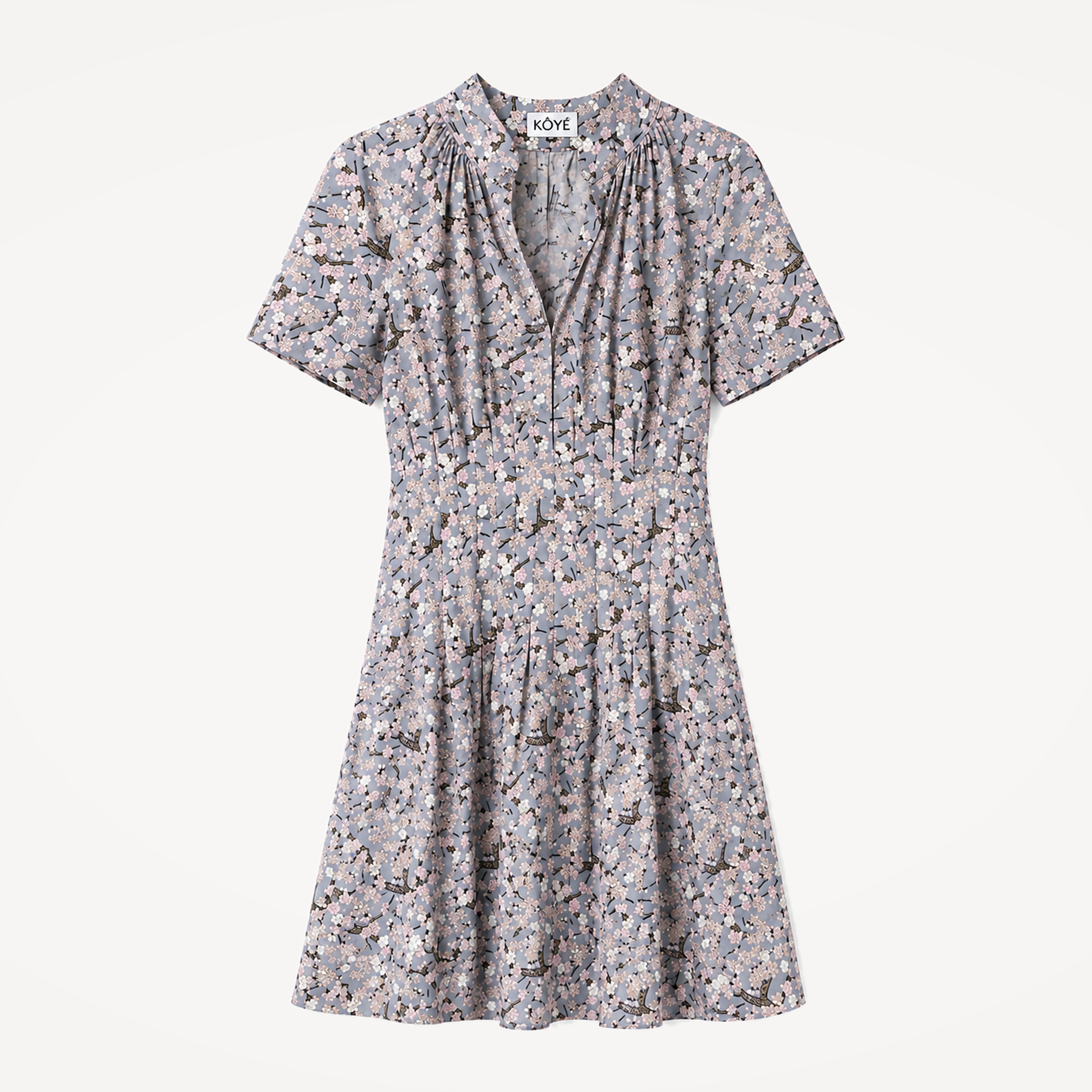 Robe Almaty Summer gris rose floral