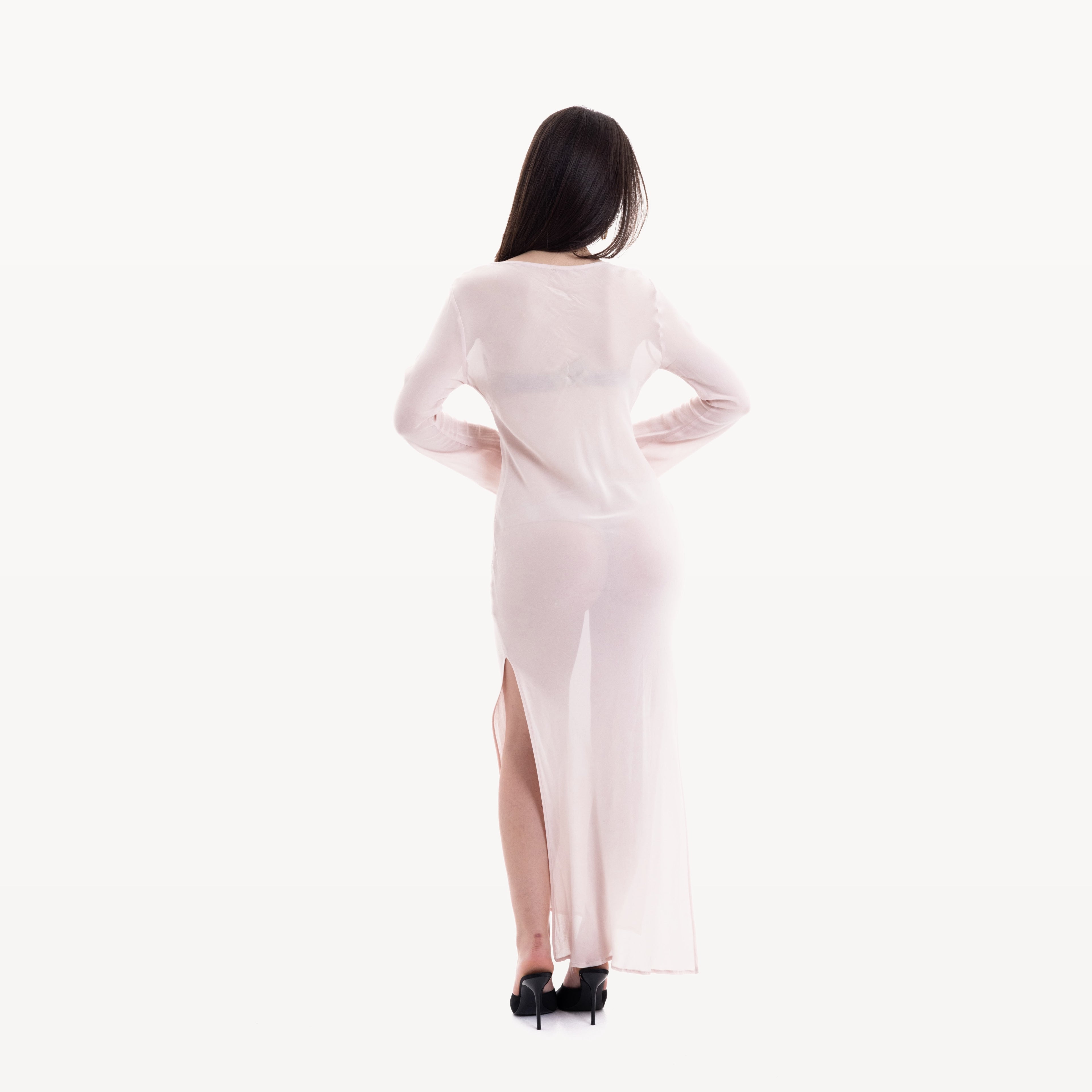 Robe longue rose poudré - photo 7103