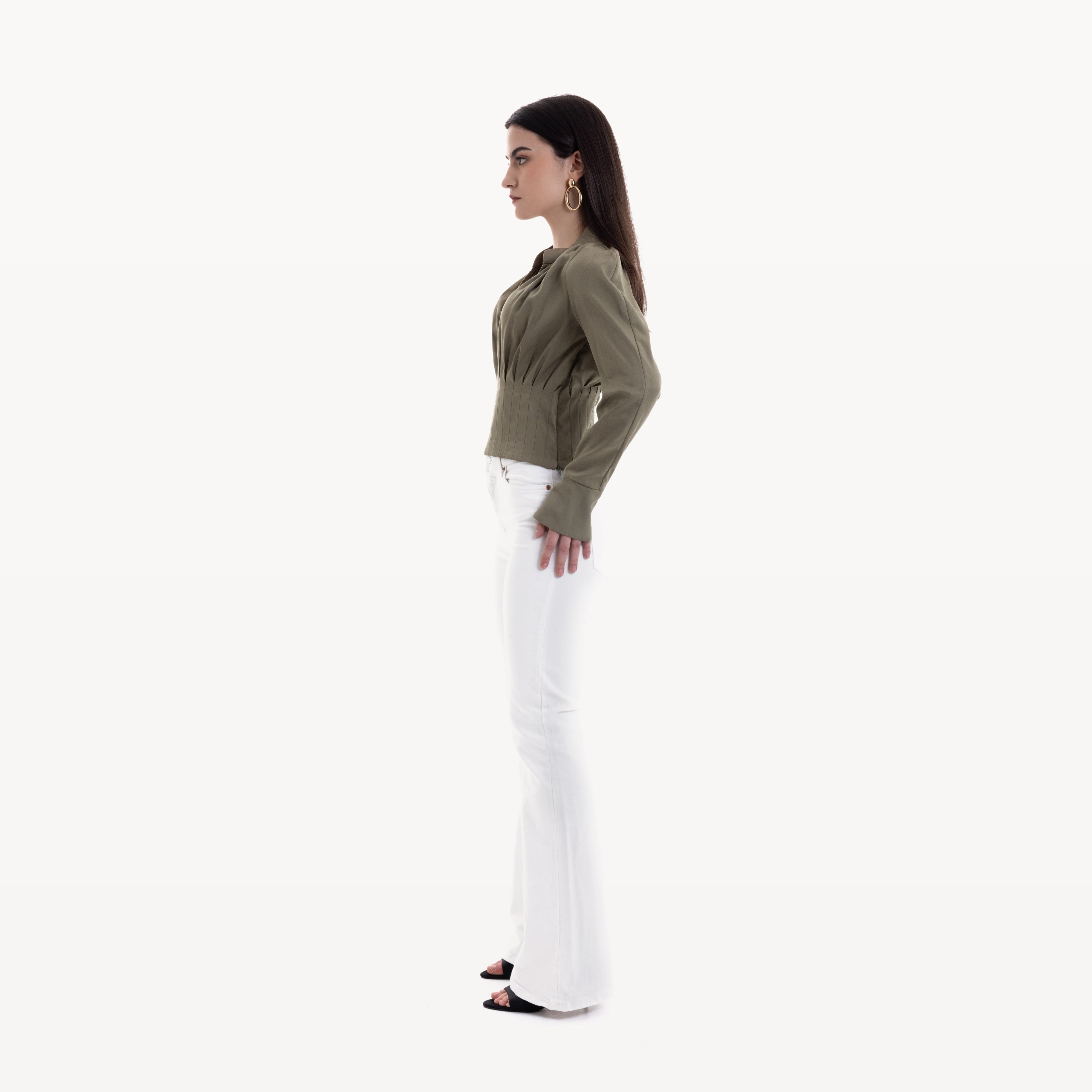 Top Magas vert - profil droit look